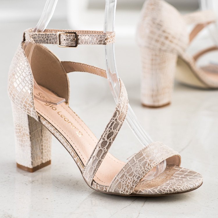 Sandalias Sergio Leone con estampado de serpiente dorado 2