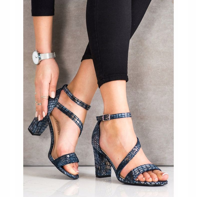 Sandalias Sergio Leone con estampado de serpiente azul 2 Sandalias Sergio Leone con estampado de serpiente azul 2