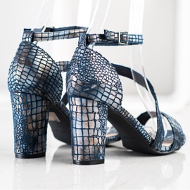 Sandalias Sergio Leone con estampado de serpiente azul 4