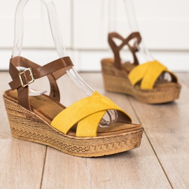S. BARSKI Sandalias Na Koturnie S.BARSKI marrón amarillo 1