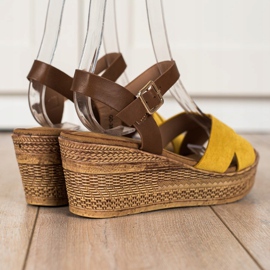 S. BARSKI Sandalias Na Koturnie S.BARSKI marrón amarillo 2