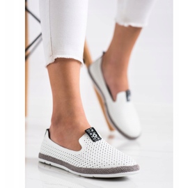 Filippo Slipons de cuero casuales blanco 3