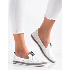 Filippo Slipons de cuero casuales blanco 4