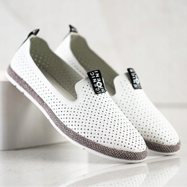 Filippo Slipons de cuero casuales blanco 5