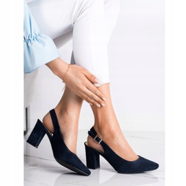 Zapatos de salón con tacón abierto de Sergio Leone azul 3