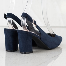 Zapatos de salón con tacón abierto de Sergio Leone azul 4