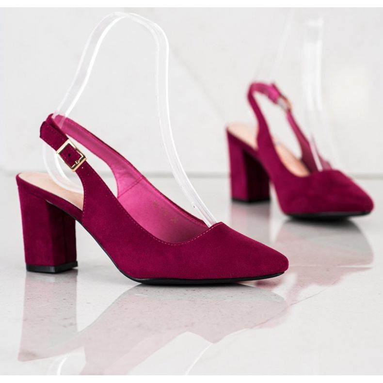 Zapatos de salón con tacón abierto de Sergio Leone rojo multicolor 2 Zapatos de salón con tacón abierto de Sergio Leone rojo multicolor 2