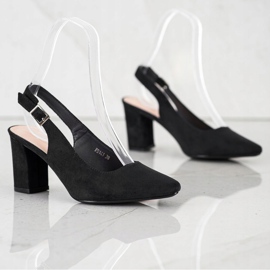 Zapatos de salón con tacón abierto de Sergio Leone negro 2