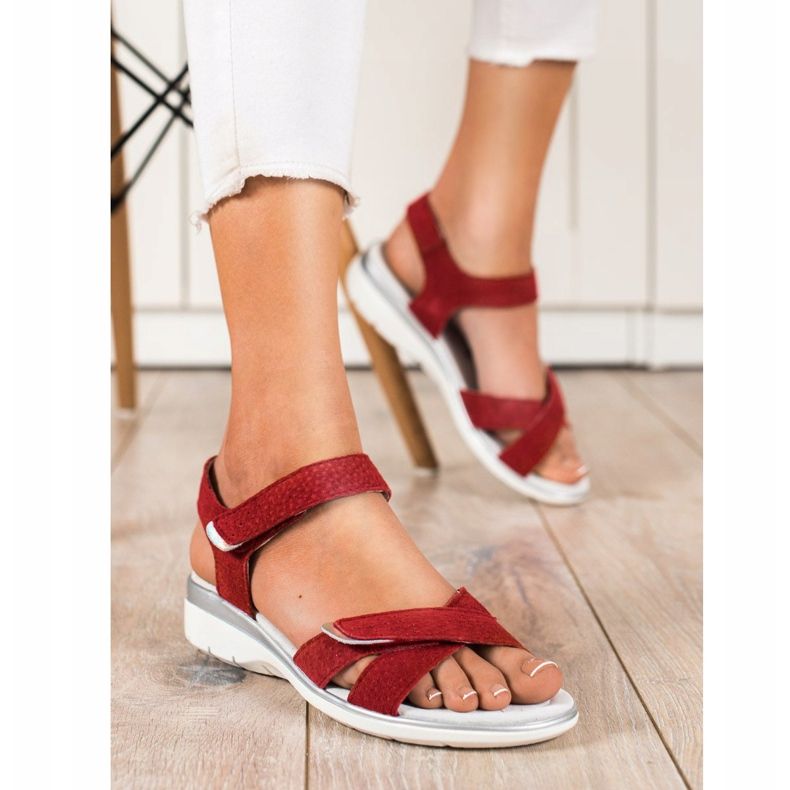 Sandalias Velcro VINCEZA rojo 2