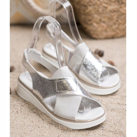 Sandalias sin cordones Sergio Leone plata 3