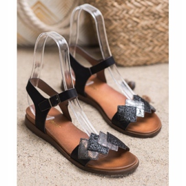Elegantes sandalias Sergio Leone negro 2