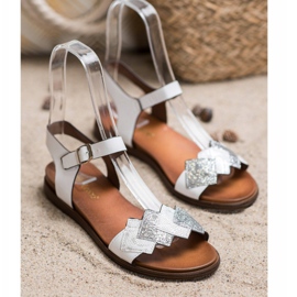 Elegantes sandalias Sergio Leone blanco 1