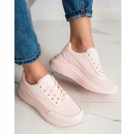 SHELOVET Zapatillas clásicas de piel ecológica rosado 3