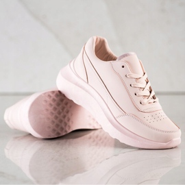 SHELOVET Zapatillas clásicas de piel ecológica rosado 4