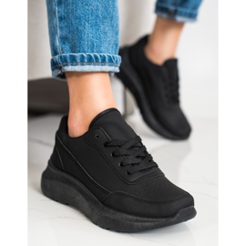 SHELOVET Zapatillas clásicas de piel ecológica negro 2