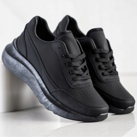 SHELOVET Zapatillas clásicas de piel ecológica negro 3