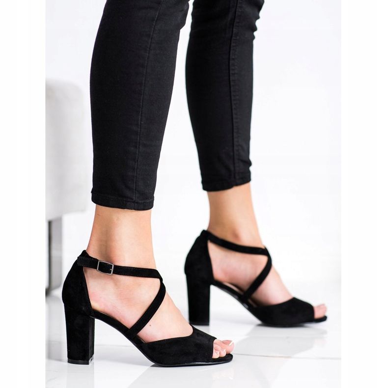 Sandalias VINCEZA de ante negro 1