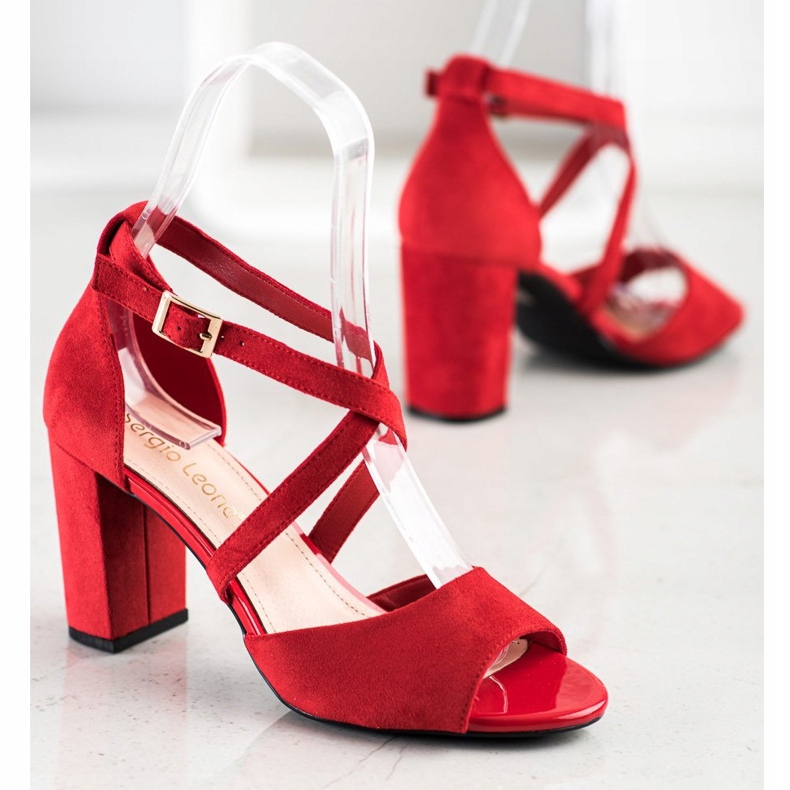 Zapatos de salón Sergio Leone de moda rojo 1