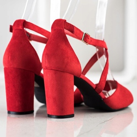 Zapatos de salón Sergio Leone de moda rojo 4