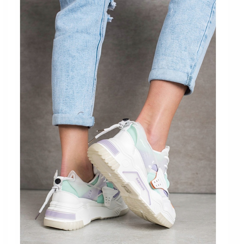 SHELOVET Zapatillas coloridas de moda blanco multicolor 2