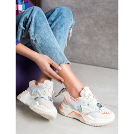 SHELOVET Zapatillas coloridas de moda beige multicolor 4