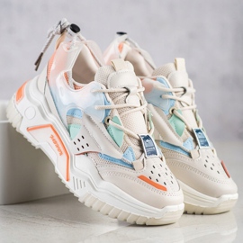 SHELOVET Zapatillas coloridas de moda beige multicolor 3