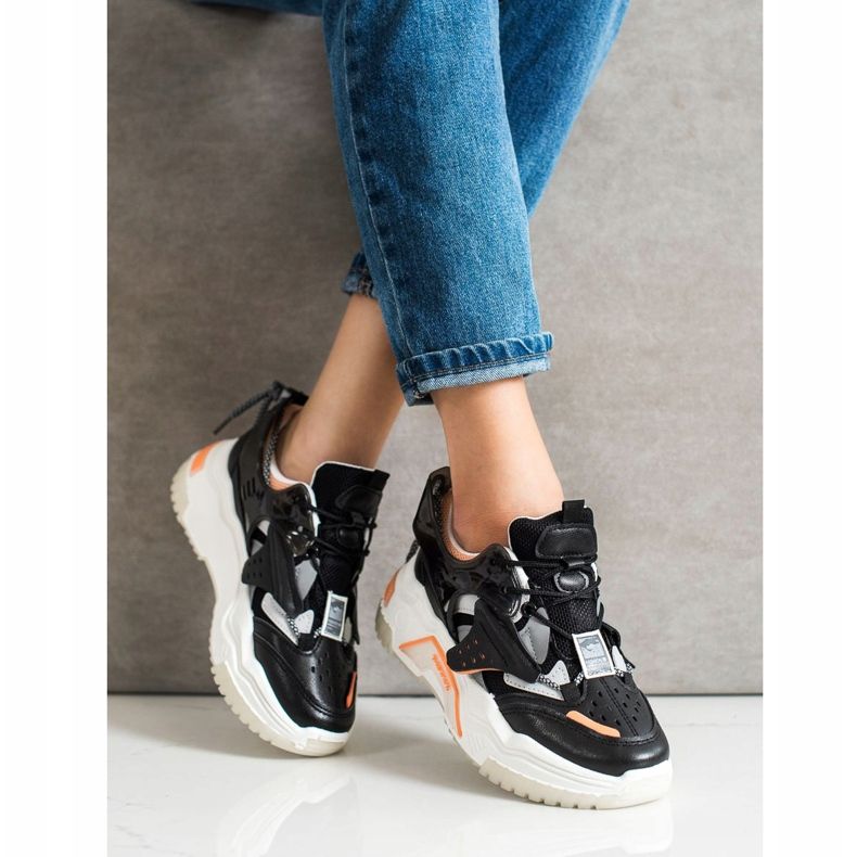 SHELOVET Zapatillas coloridas de moda negro multicolor 1