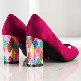 Sergio Leone Zapatos de salón con tacón estampado rosado 4