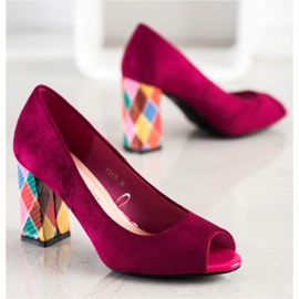 Sergio Leone Zapatos de salón con tacón estampado rosado 5