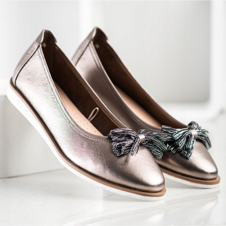 Bailarinas con flecos de Sergio Leone marrón multicolor 1 Bailarinas con flecos de Sergio Leone marrón multicolor 1