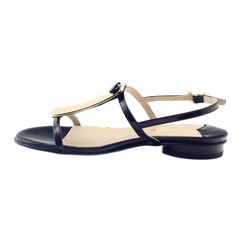 Sandalias de mujer en dorado Sagan 2698 decoración negro 2