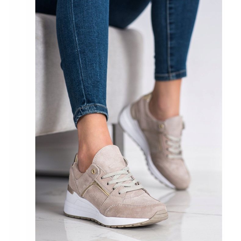 Filippo Zapatos deportivos de cuero beige 1