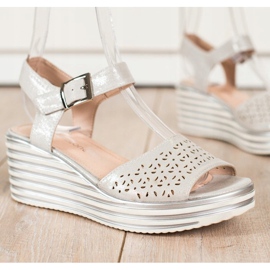 Sandalias plateadas brillantes de Sergio Leone plata 2