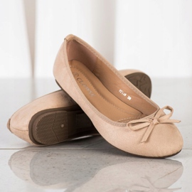 Clowse Bailarina de gamuza clásica beige 1