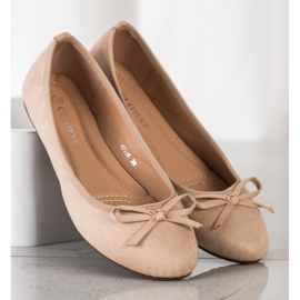 Clowse Bailarina de gamuza clásica beige 2
