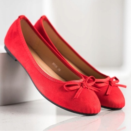 Clowse Bailarina de gamuza clásica rojo 4