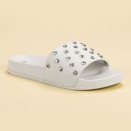 SHELOVET Pantuflas cómodas para mujer blanco 5