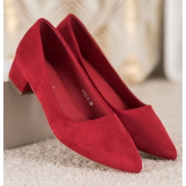 SHELOVET Bombas de tacón plano rojo 4