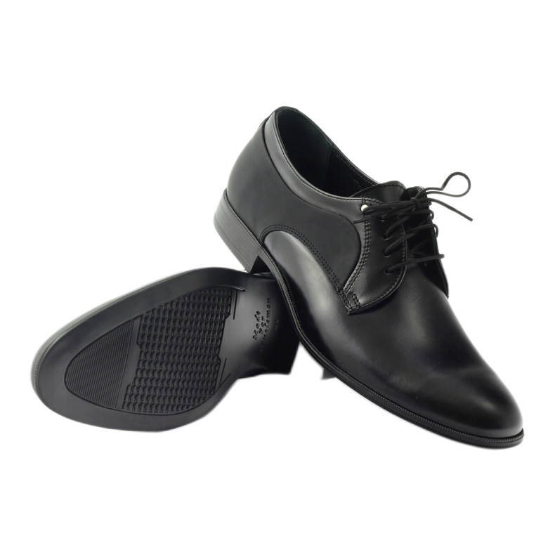 Tur Zapatos de cuero para hombres clásico 296 negro 3