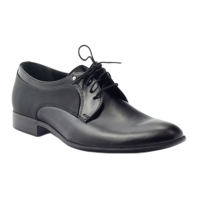 Tur Zapatos de cuero para hombres clásico 296 negro 1
