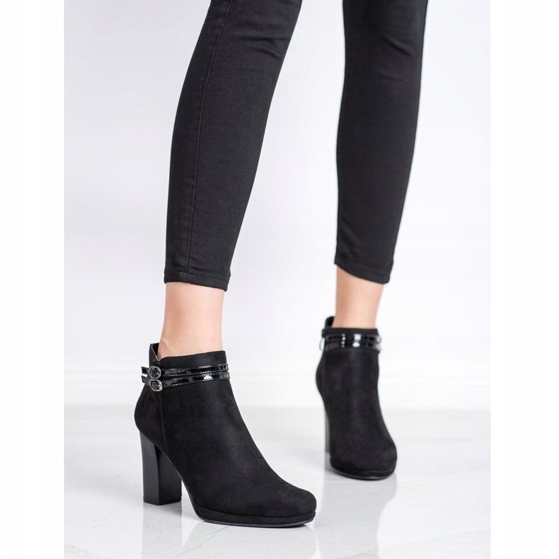 M.Daszyński Botas elegantes con rayas negro 1