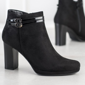 M.Daszyński Botas elegantes con rayas negro 3