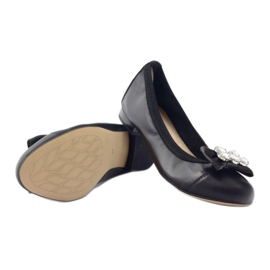 Bailarinas femeninas con arco y cristales 1402 Black Gamis negro 3