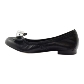 Bailarinas femeninas con arco y cristales 1402 Black Gamis negro 2