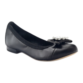 Bailarinas femeninas con arco y cristales 1402 Black Gamis negro 1
