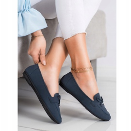 Diamantique Mocasines de piel ecológica azul 3