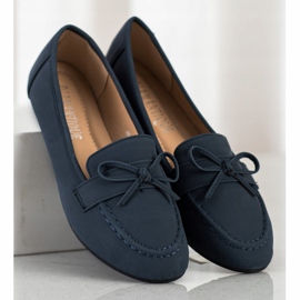 Diamantique Mocasines de piel ecológica azul 1