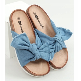 Pantuflas de corcho de algodón azul WS11 L.BLUE 1 Pantuflas de corcho de algodón azul WS11 L.BLUE 1