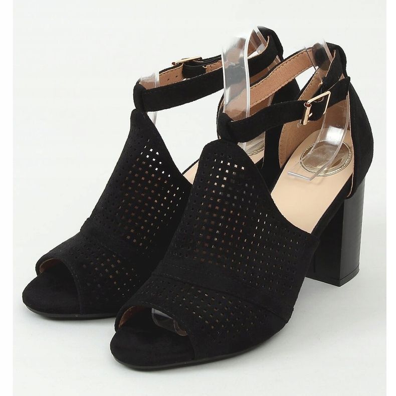 Sandalias negras de tacón abierto CZ-10220 Black negro 1