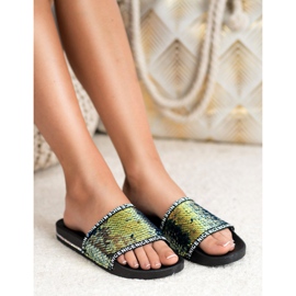 Seastar Pantuflas de lentejuelas multicolor amarillo 6